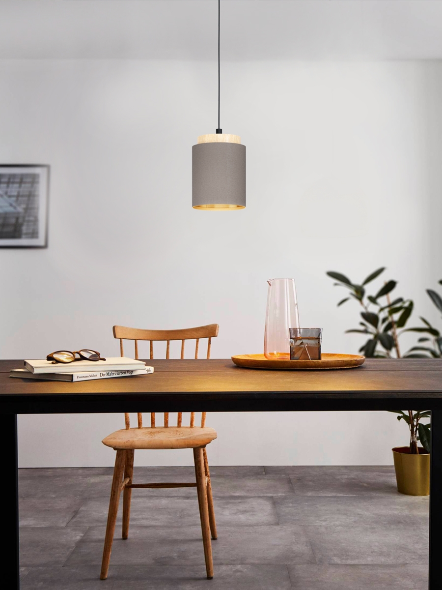 Изображение товара Подвесной светильник Eglo Albariza 99445 модерн стиль металлический тканевый абажур