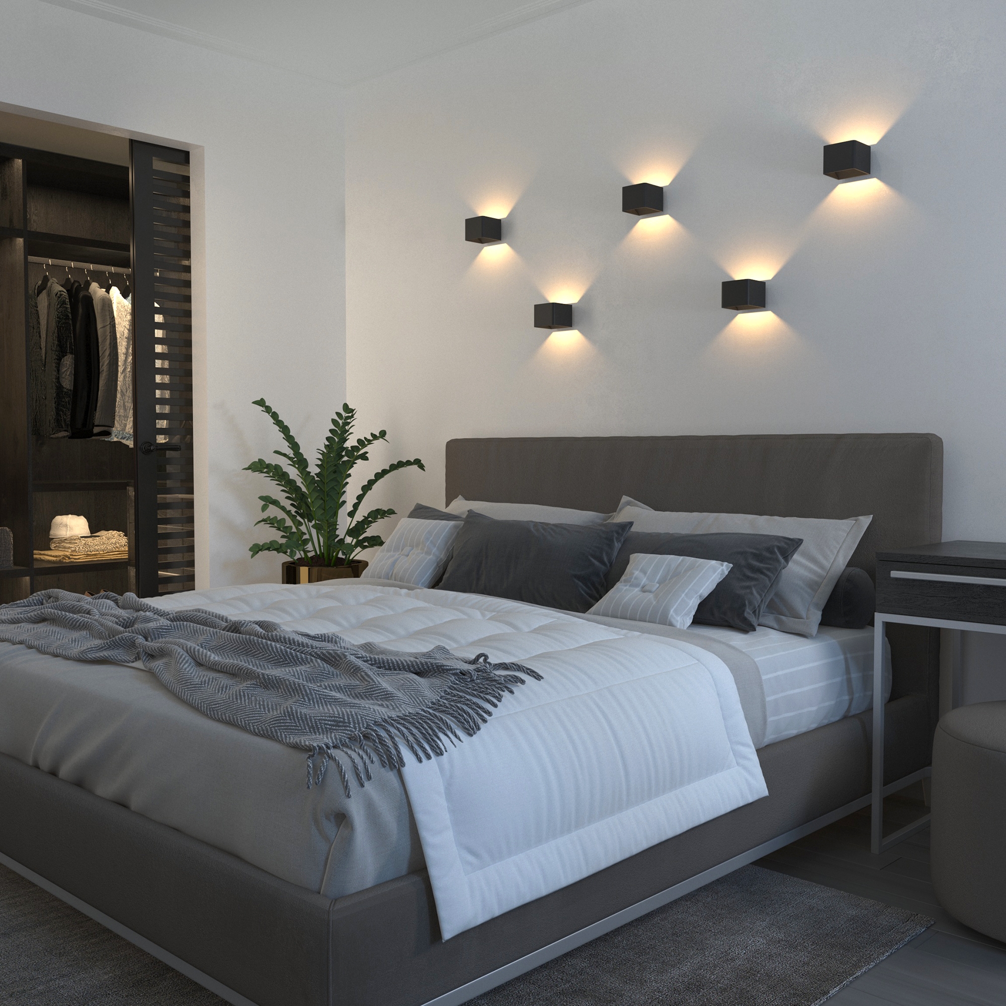 Изображение товара Настенный светильник квадратный арматура из металла светодиодный MRL Elektrostandard Corudo LED 1060 чёрный форма куба