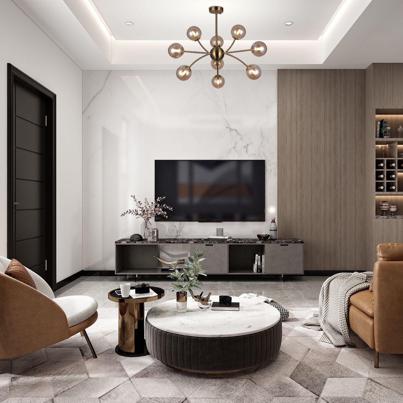 Изображение товара Потолочная люстра на штанге 10164/9PL G9*40W Escada Infinity Copper (плафоны шарики)