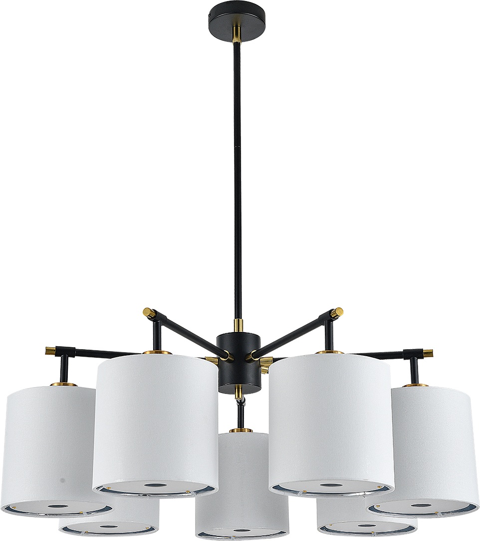 Изображение товара Потолочная люстра Escada Idea 10186/7PL 7х60Вт E27 металл ткань черный классика