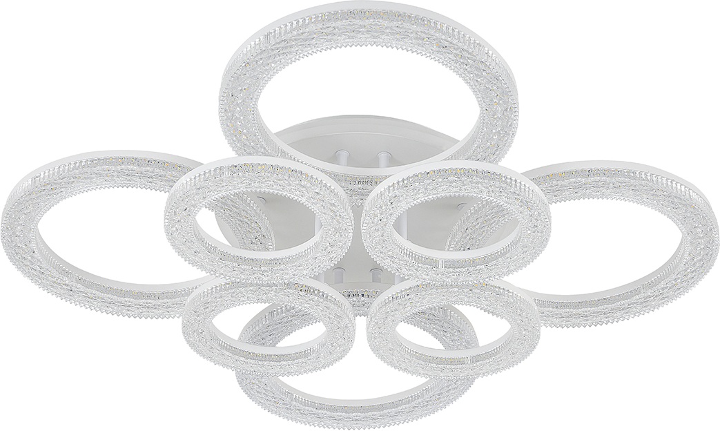 Изображение товара Потолочная люстра (+ночной режим) светодиодная Escada Alunit 10296/8LED BL 110Вт, с ПДУ, металл/акрил, белый/прозрачный