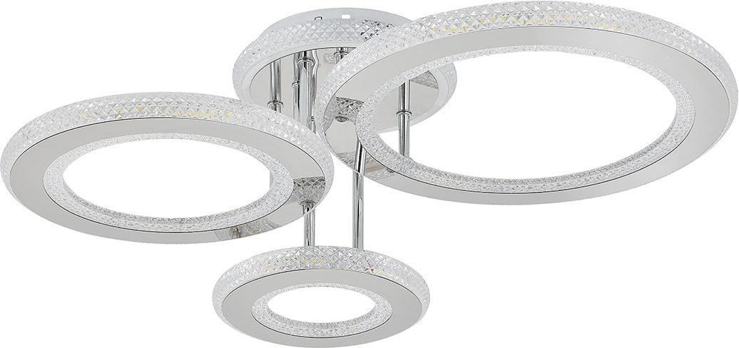 Изображение товара Потолочная люстра (+ночной режим) светодиодная Escada Venus 10297/3LED BL 73Вт, с ПДУ, металл/акрил, хром/прозрачный