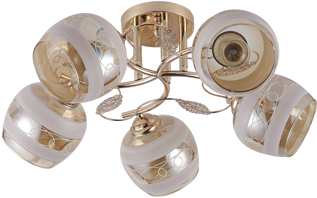 Изображение товара Потолочная люстра Escada Aiva 1110/5PL E27 золото 5 плафонов