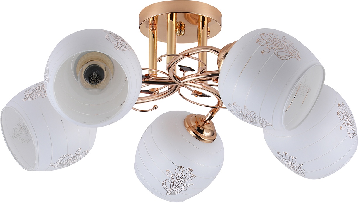 Изображение товара Потолочная люстра на штанге Escada Anemone 1121/5PL белая с 5 плафонами, стиль модерн