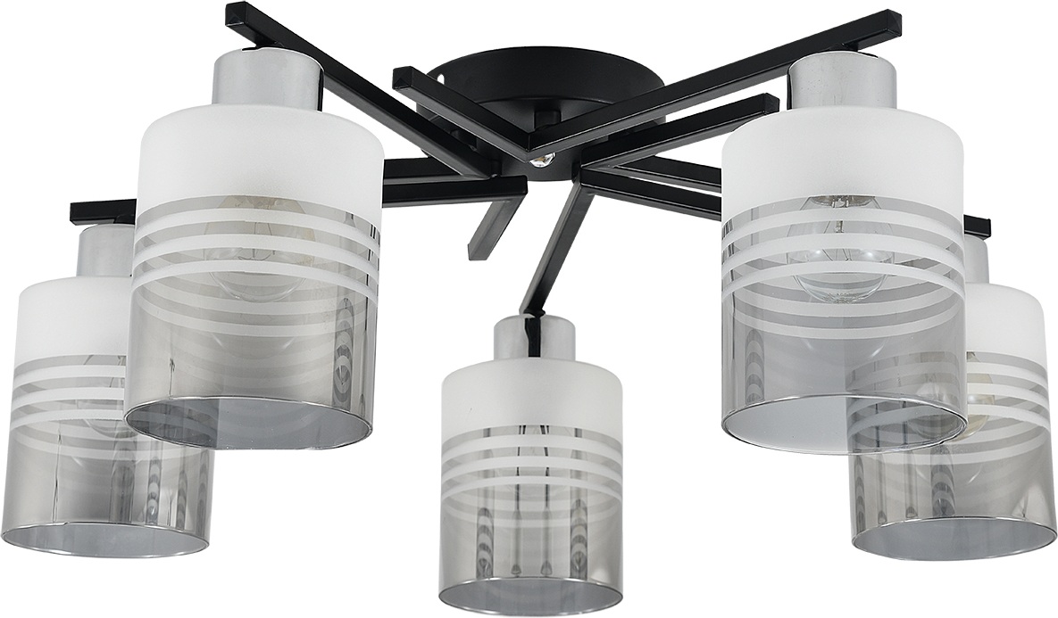 Изображение товара Потолочная люстра Escada Torenia 1132/5P 5x60Вт E27 металл стекло черный хром модерн