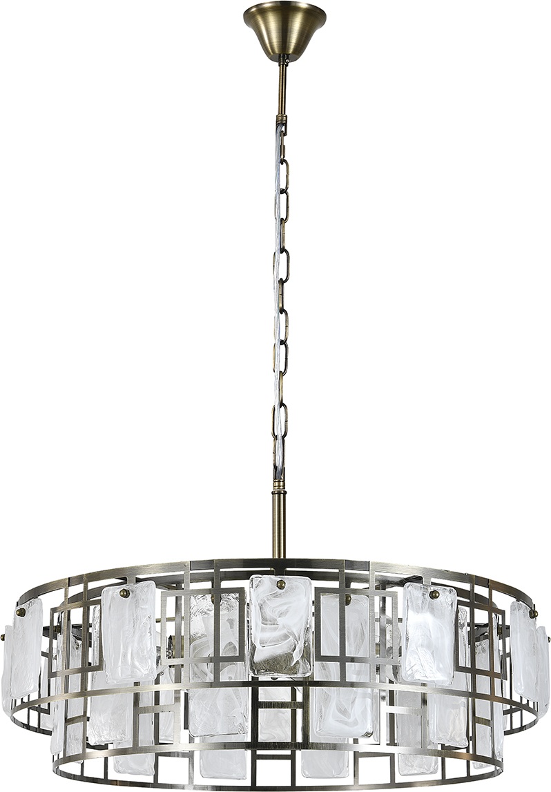 Изображение товара Подвесная люстра светодиодная 50 см Escada Tephida 2131/6S 6x40Вт E27, металл/стекло, бронза/белый матовый