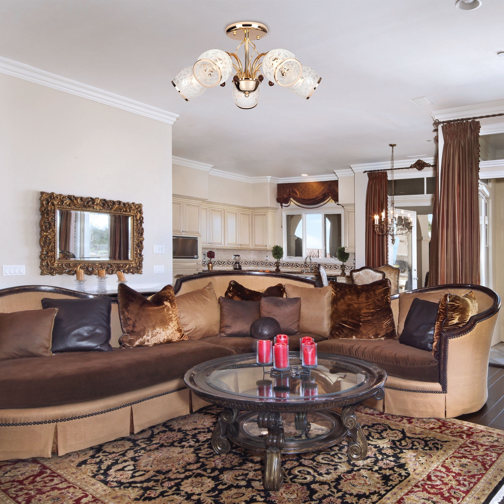 Изображение товара Потолочная люстра хрустальная на штанге Eurosvet 30026/5 золото