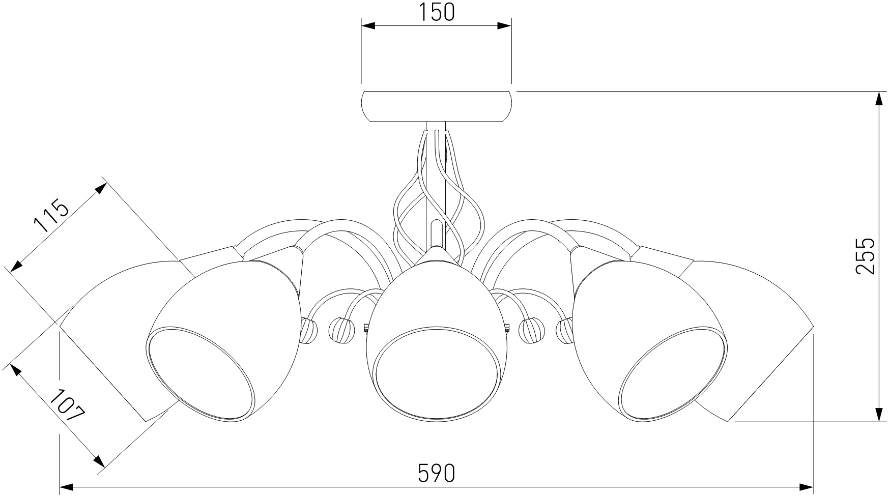 Изображение товара Потолочная люстра на штанге Eurosvet 30026/8 золото