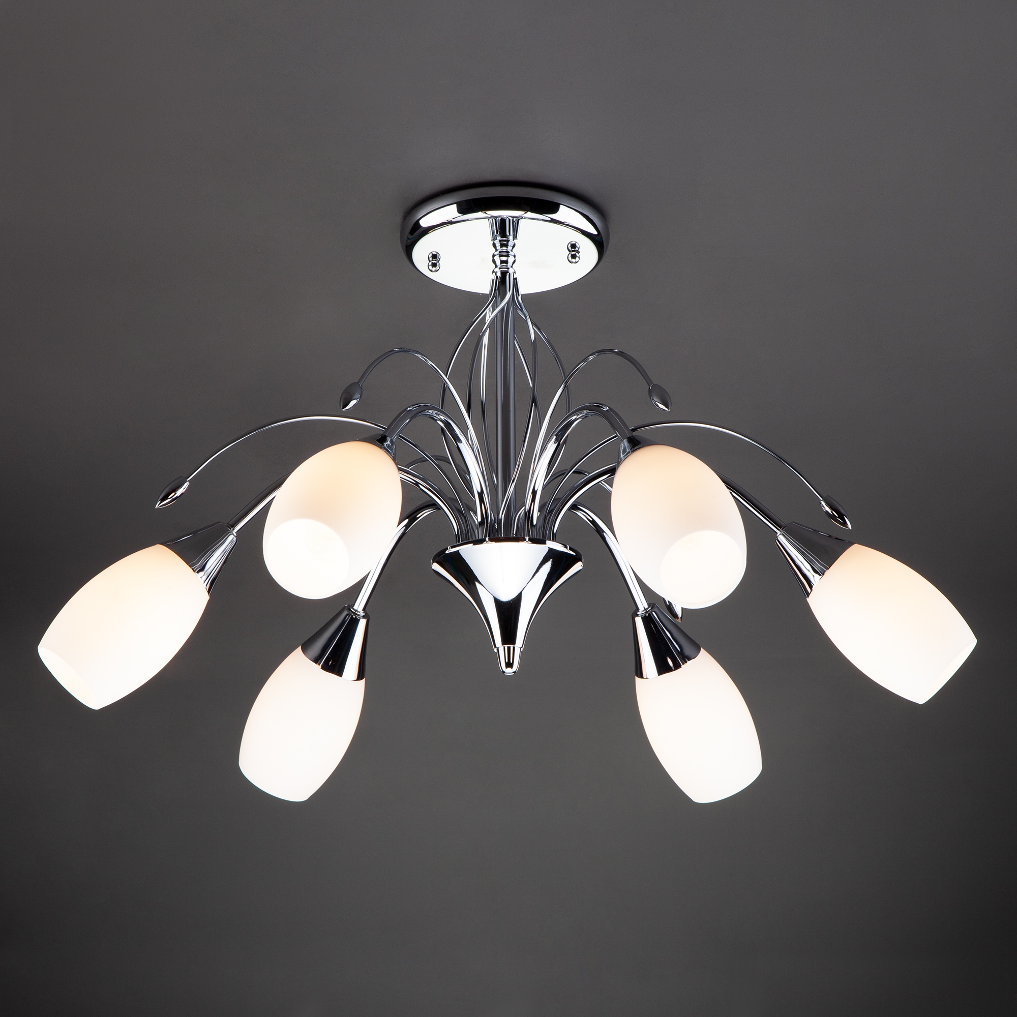 Изображение товара Потолочная люстра 22080/6 хром Eurosvet Модерн с 6 плафонами и цоколем E14