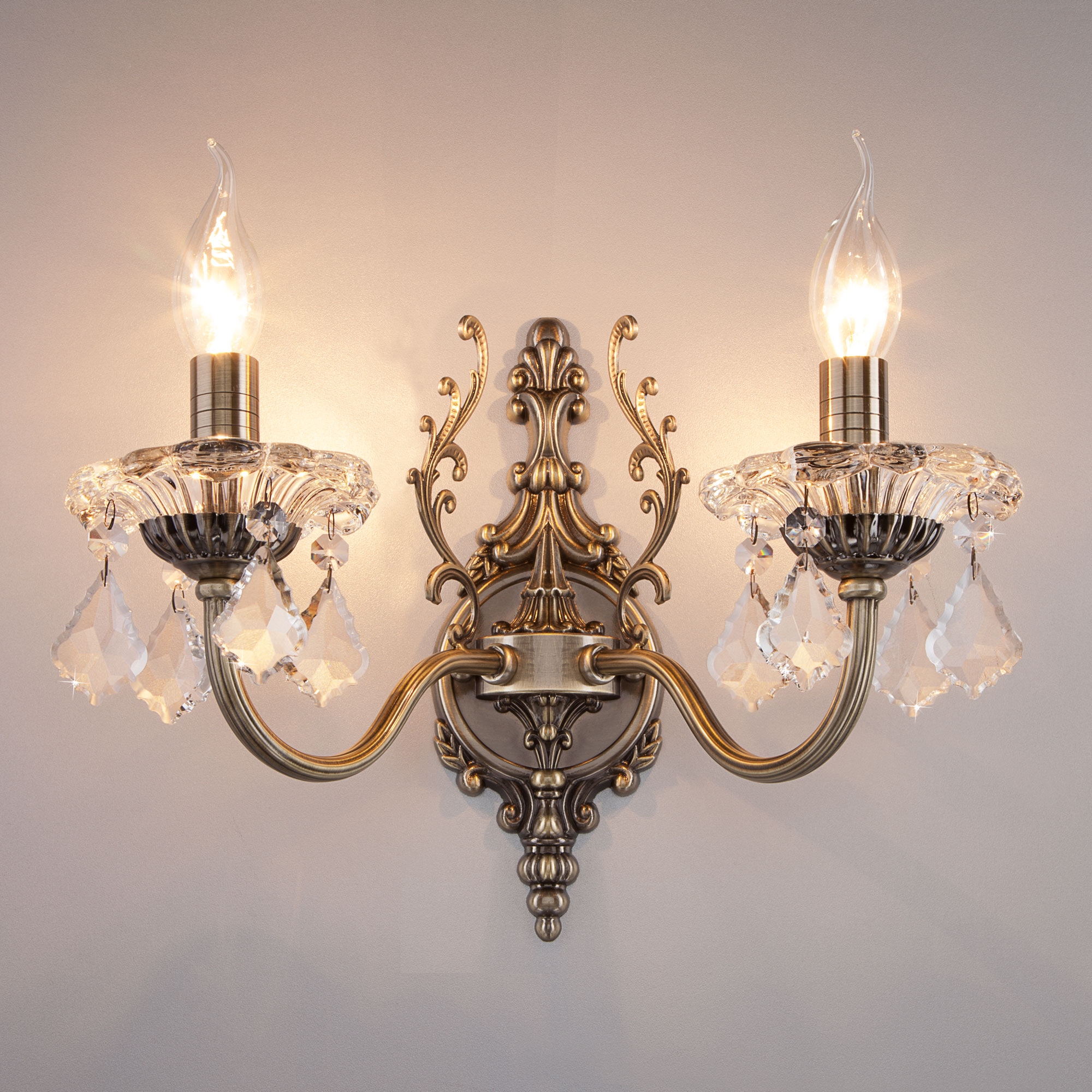 Изображение товара Бра Eurosvet 3281/2 античная бронза с хрусталем Strotskis