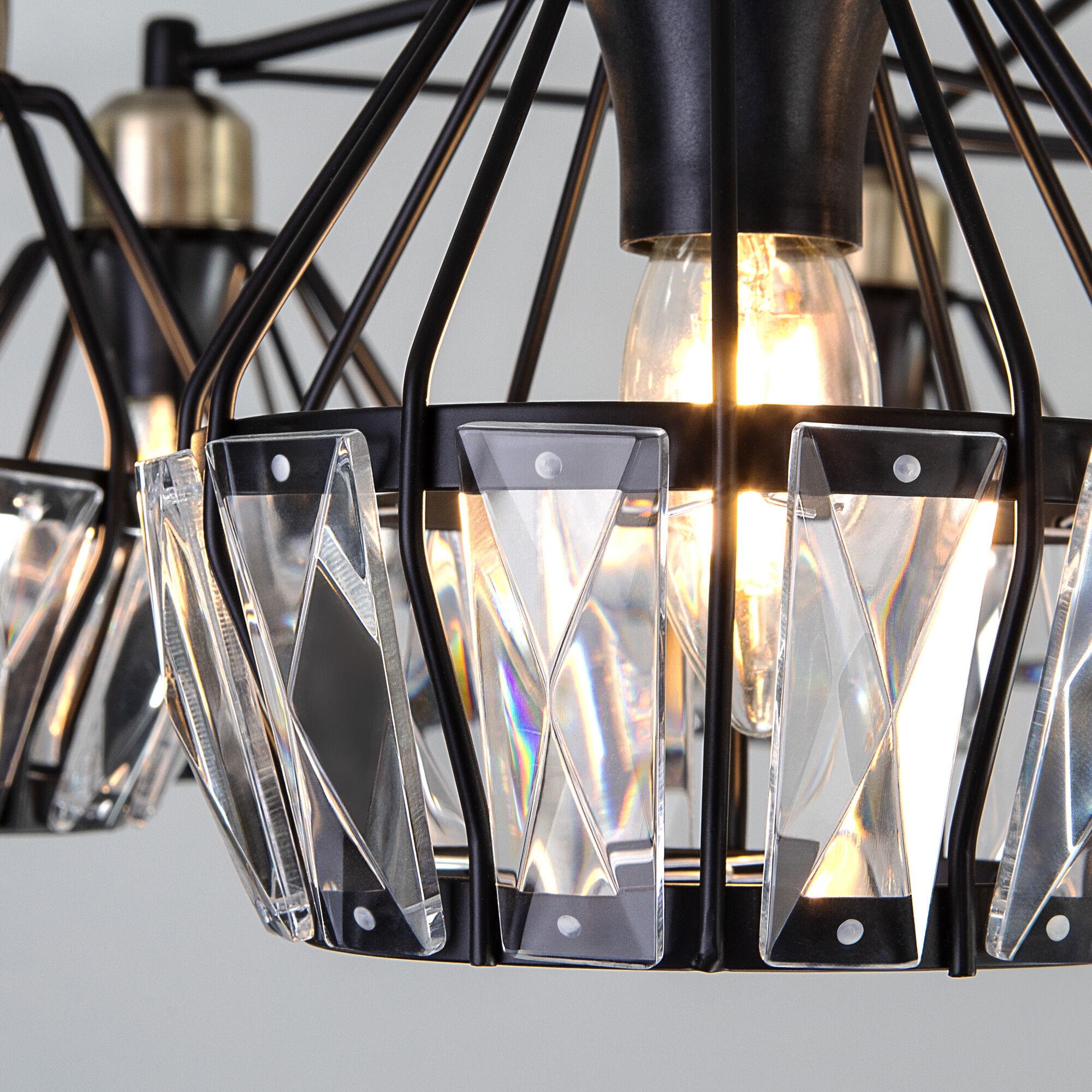 Изображение товара Потолочная люстра Eurosvet Lord 70075/8 черный в стиле лофт