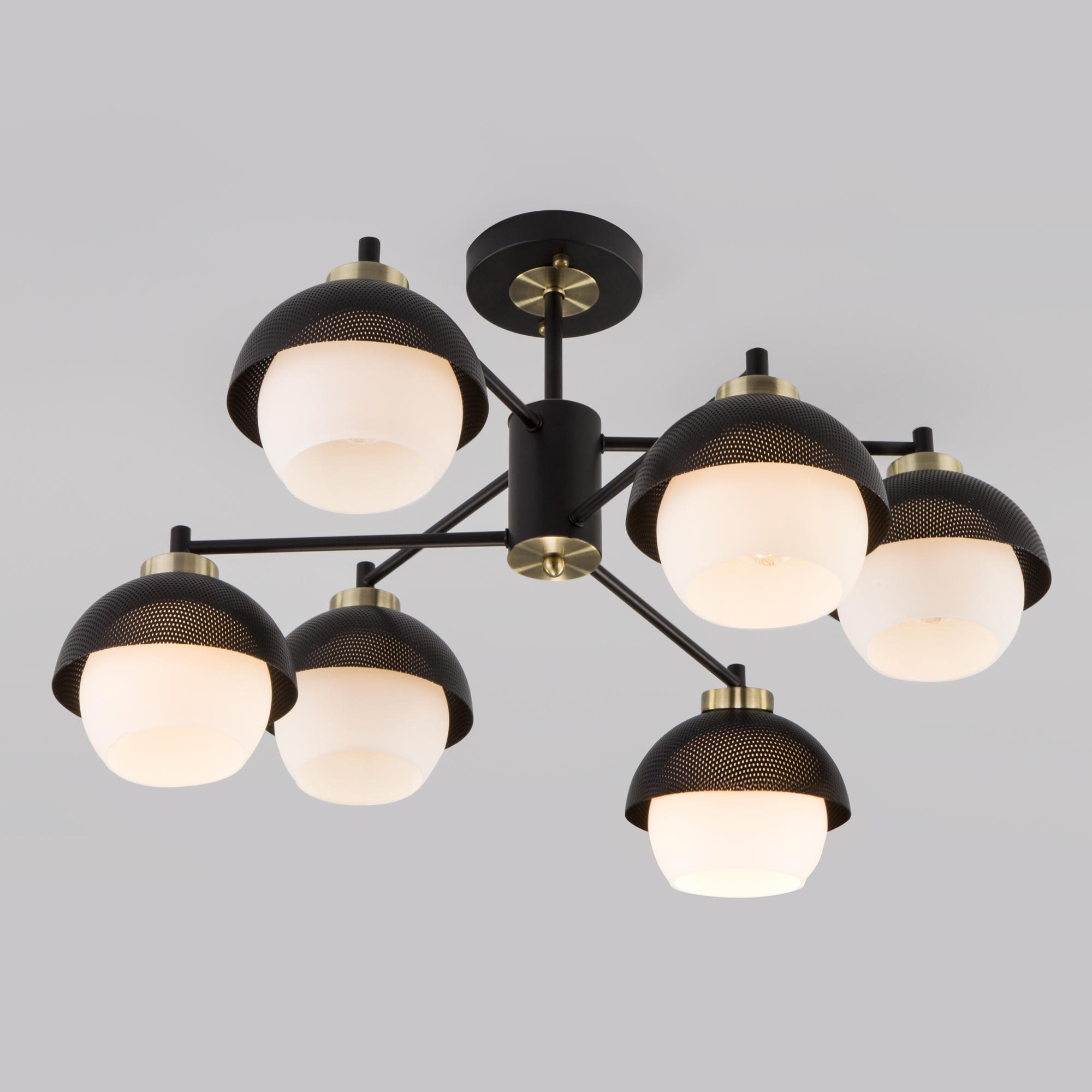 Изображение товара Люстра потолочная Eurosvet Nocciola 70106/6 черный с управлением Смартфоном и голосом