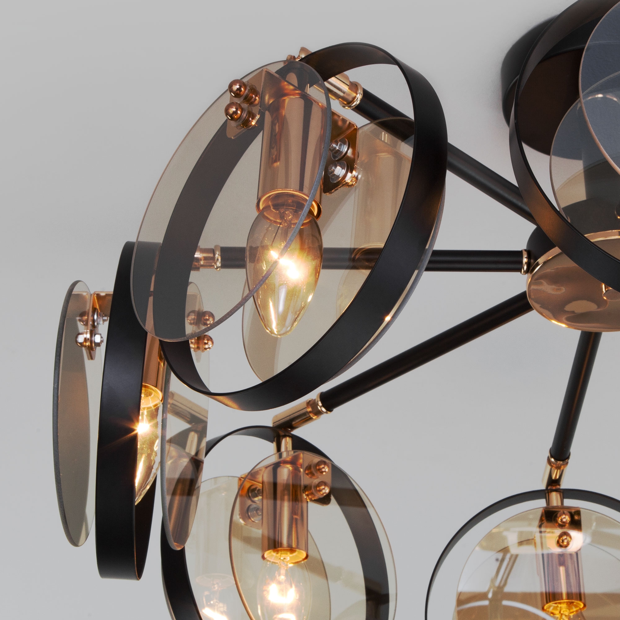 Изображение товара Потолочная люстра 70121/8 Eurosvet Gallo черный (Умный дом, Алиса, WiFi, голосовое управление) кольцо