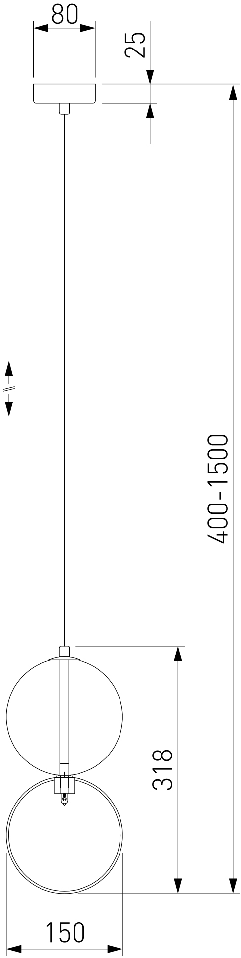 Изображение товара Подвесной светильник Eurosvet Selisa 50092/1 в форме шара