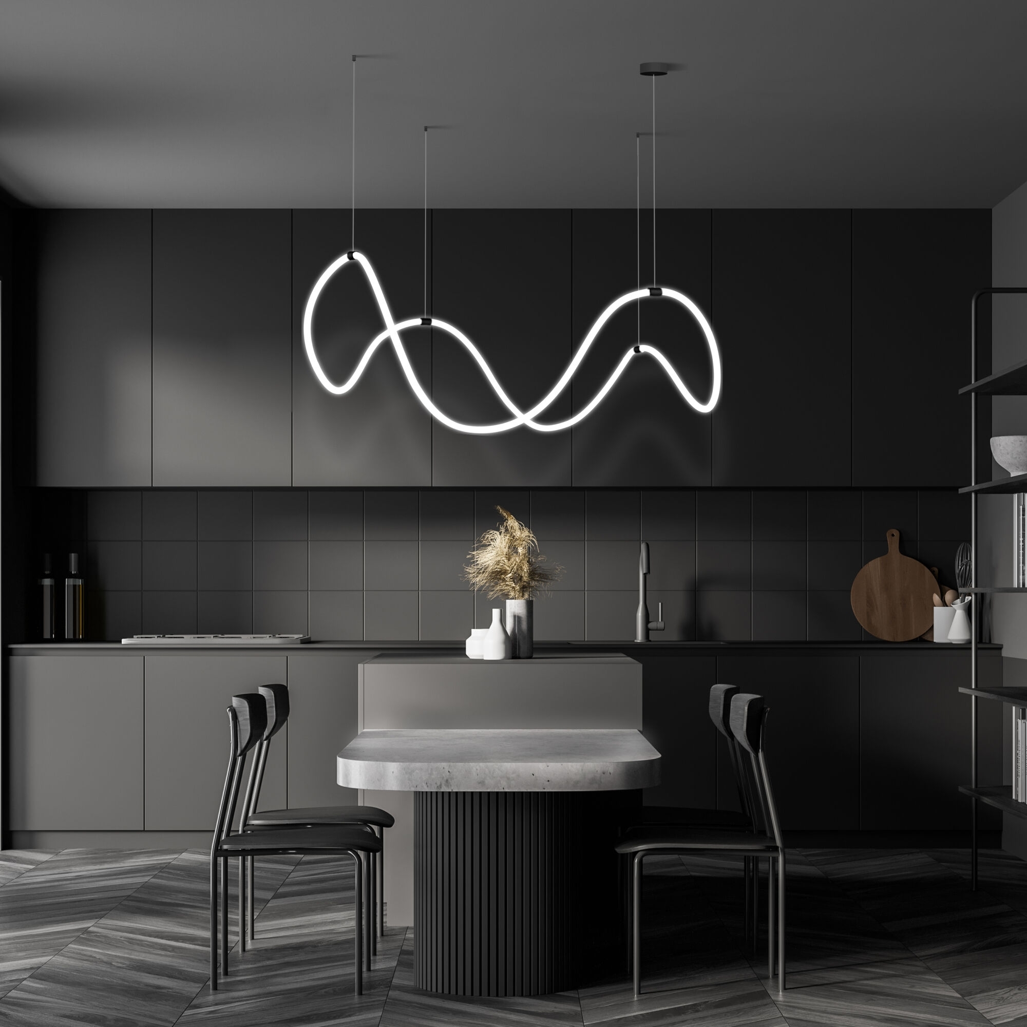 Изображение товара Подвесной светодиодный светильник Eurosvet Full light 90288/1 черный с пультом