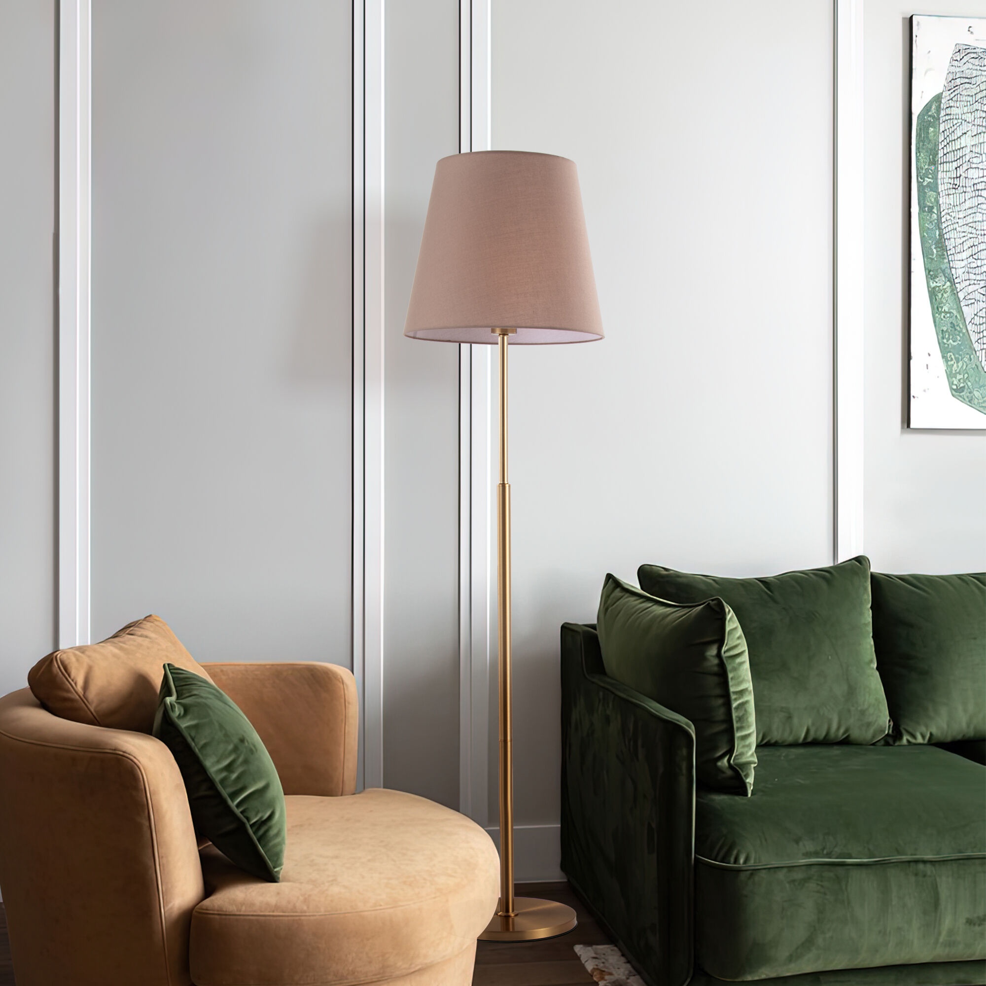 Изображение товара Торшер Eurosvet Ozark 01156/1 латунь классический дизайн металл ткань