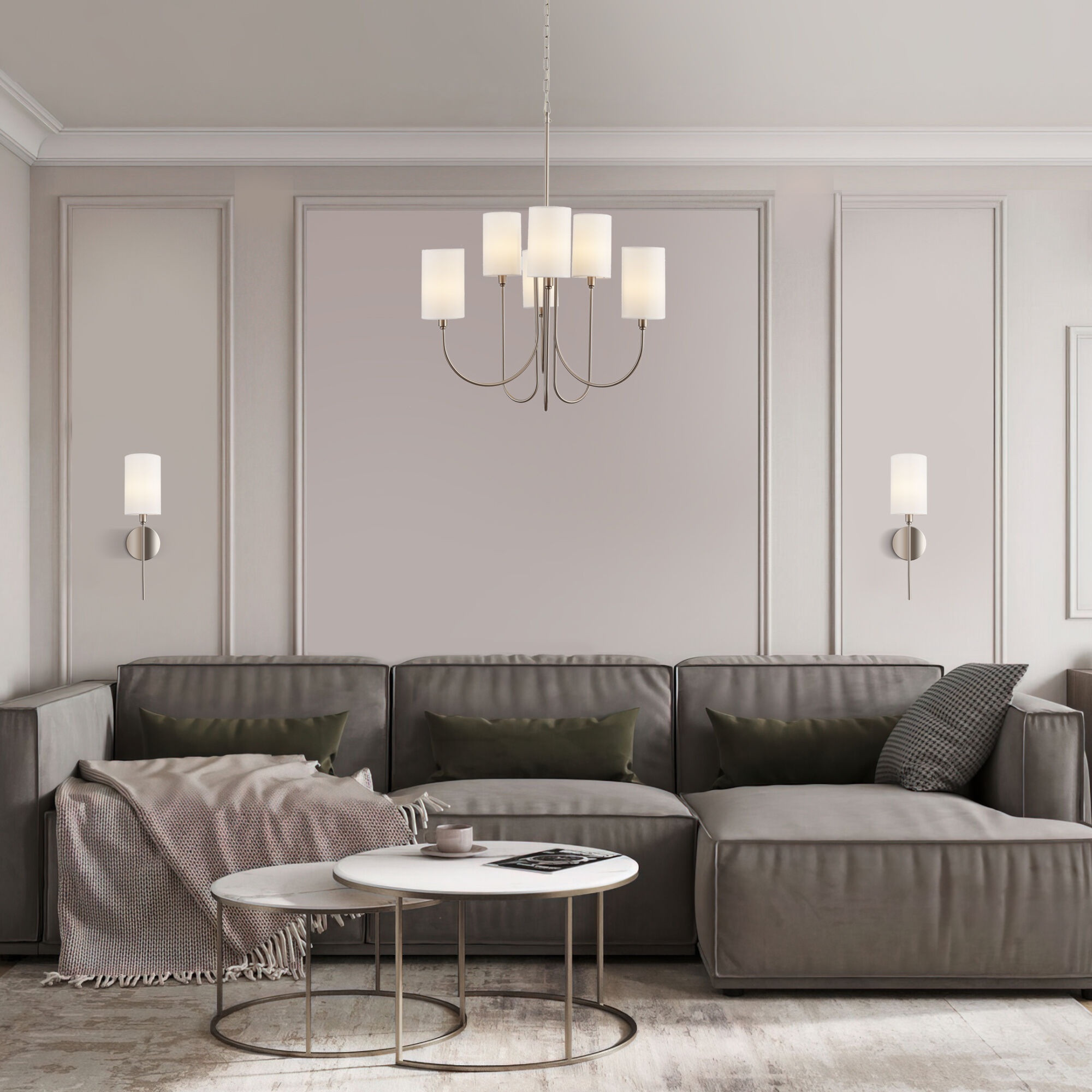 Изображение товара Подвесная люстра Eurosvet Abbey 60164/6 никель умный дом WiFi голосовое управление