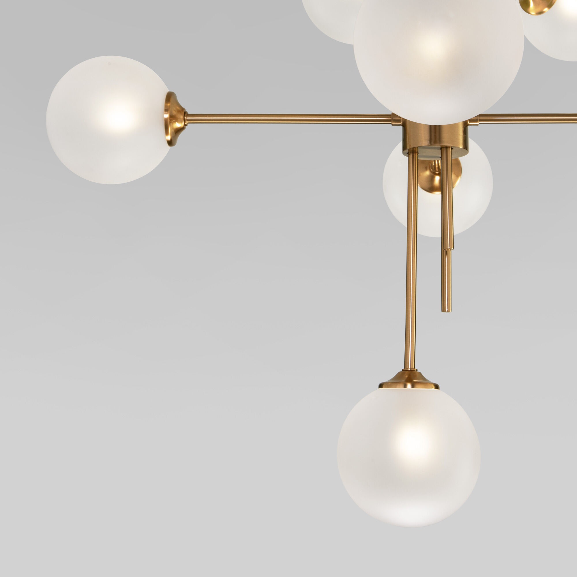 Изображение товара Потолочная люстра на штанге Eurosvet Volver 50383 латунь (Умный дом, Алиса, WiFi, голосовое управление)