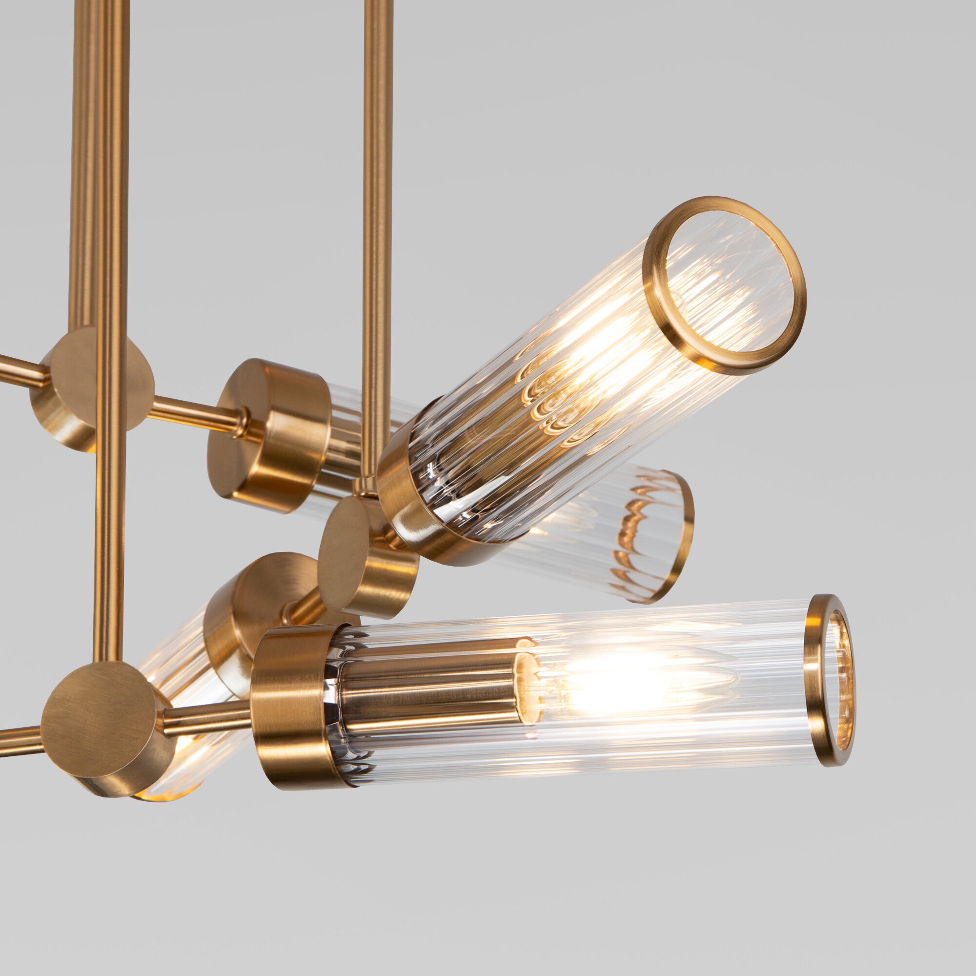 Изображение товара Потолочная люстра на штанге Eurosvet Oriens 60166/6 латунь (Умный дом, Алиса, WiFi, голосовое управление)