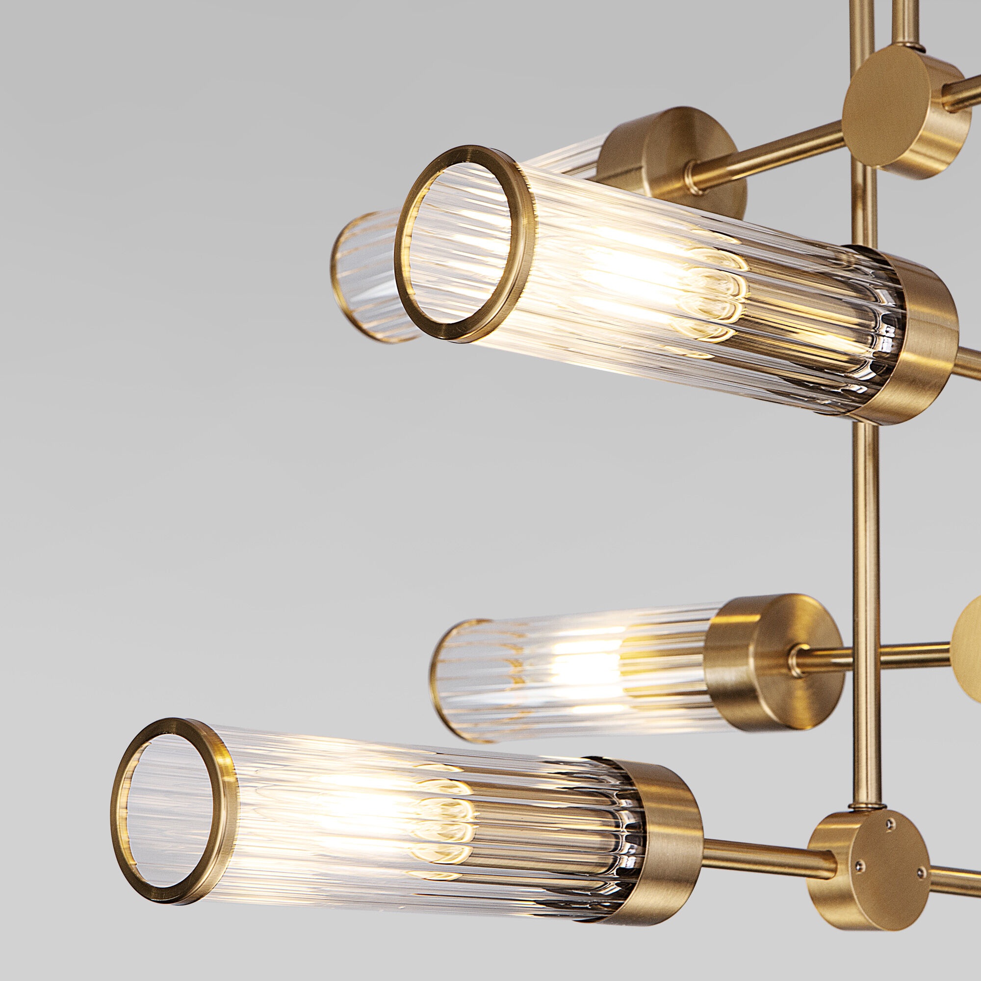 Изображение товара Потолочная люстра на штанге Eurosvet Oriens 60166/8 латунь (Умный дом, Алиса, WiFi, голосовое управление)