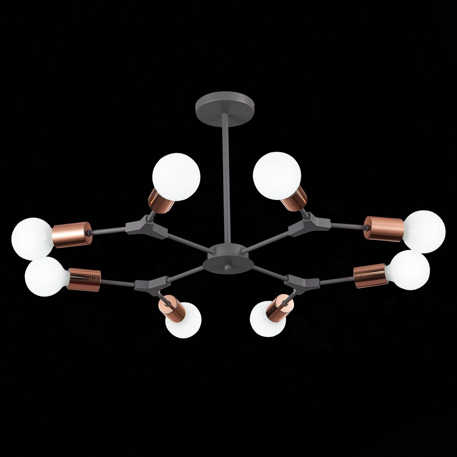 Изображение товара Потолочная люстра молекулы Evoluce Palare SLE106403-08 стиль лофт серый метал