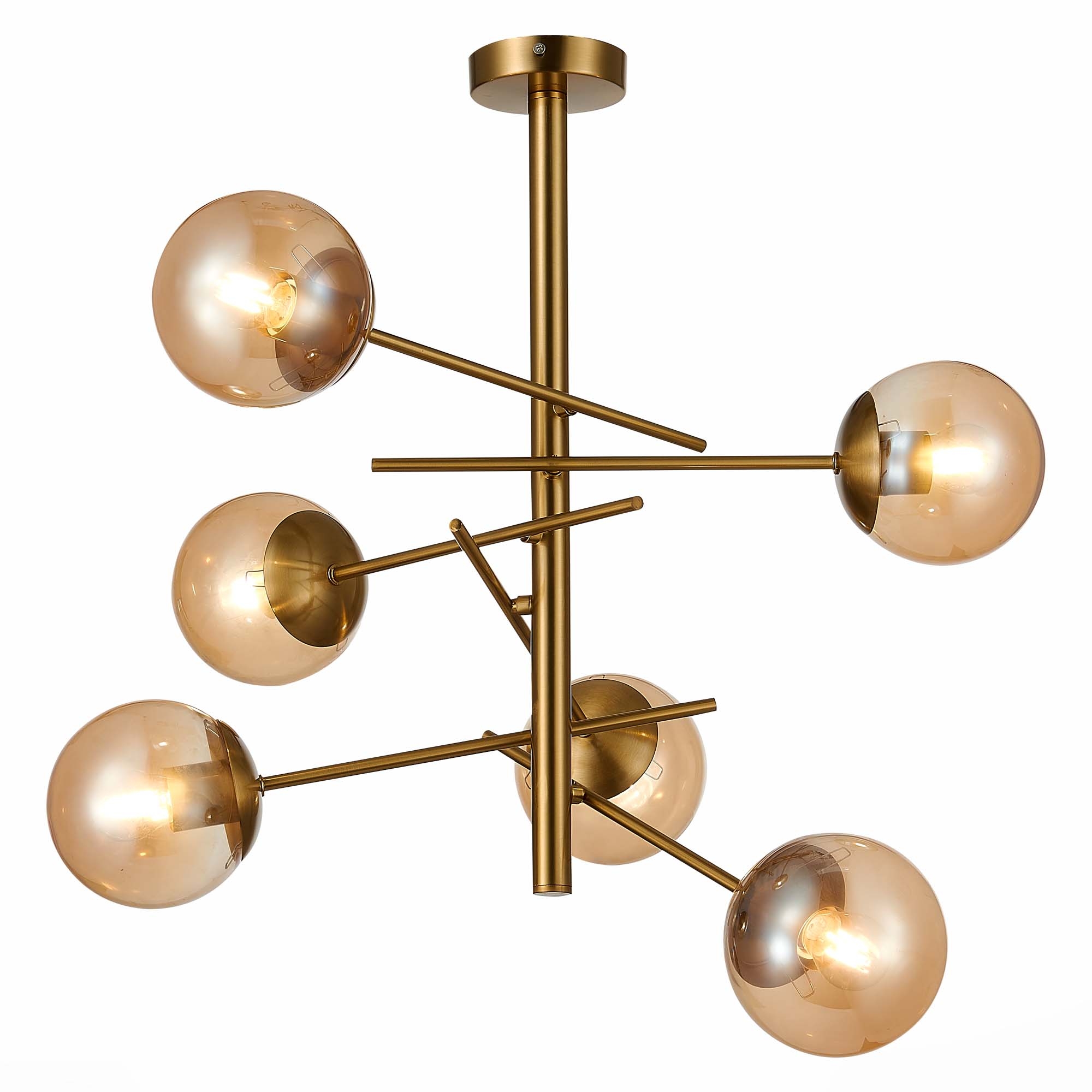 Изображение товара Потолочная люстра на штанге Evoluce Velio SLE1099-312-06 6 ламп стекло стиль модерн