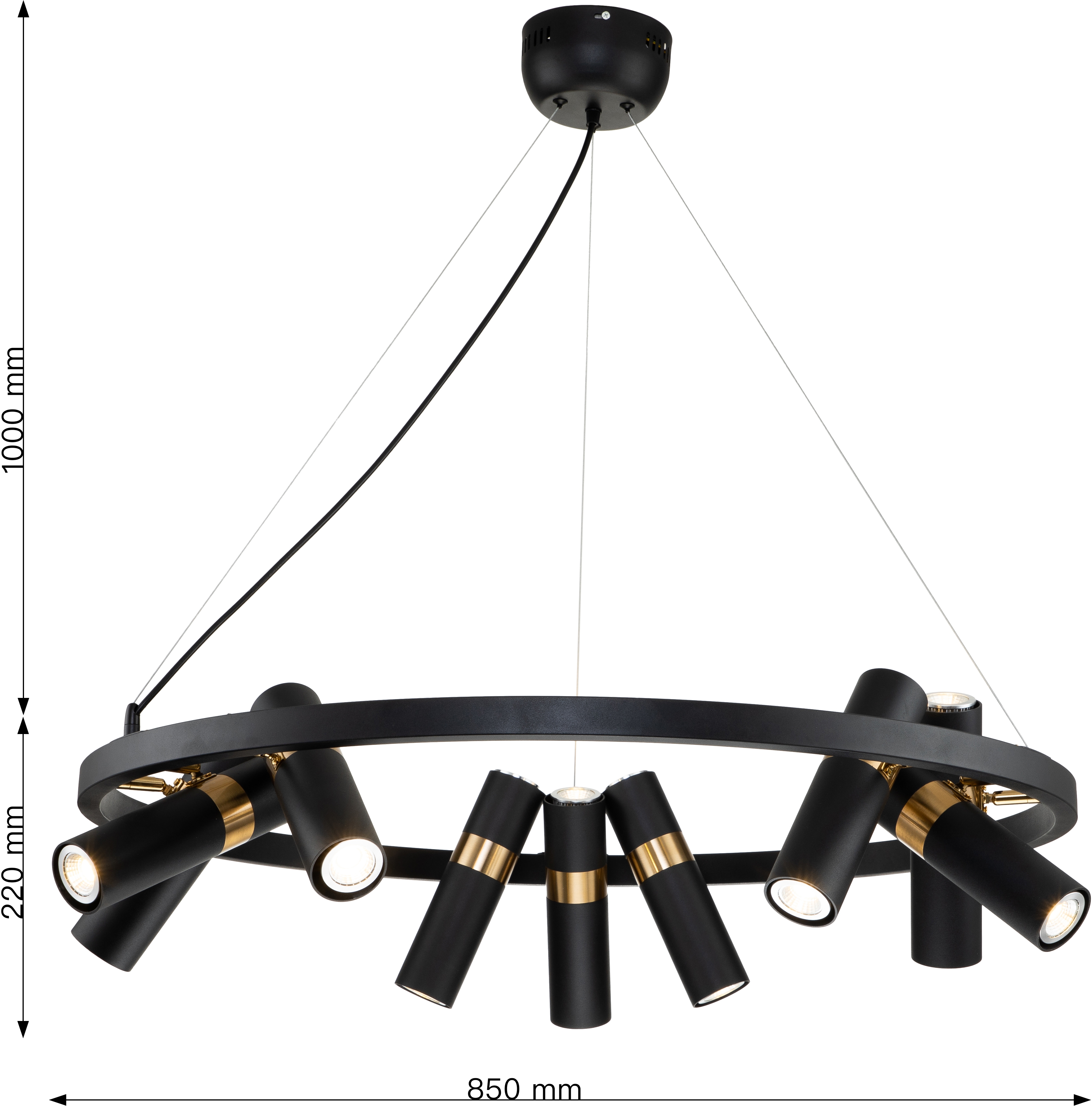 Изображение товара Люстра led подвесная с черным плафоном Favourite Light point 2997-9P