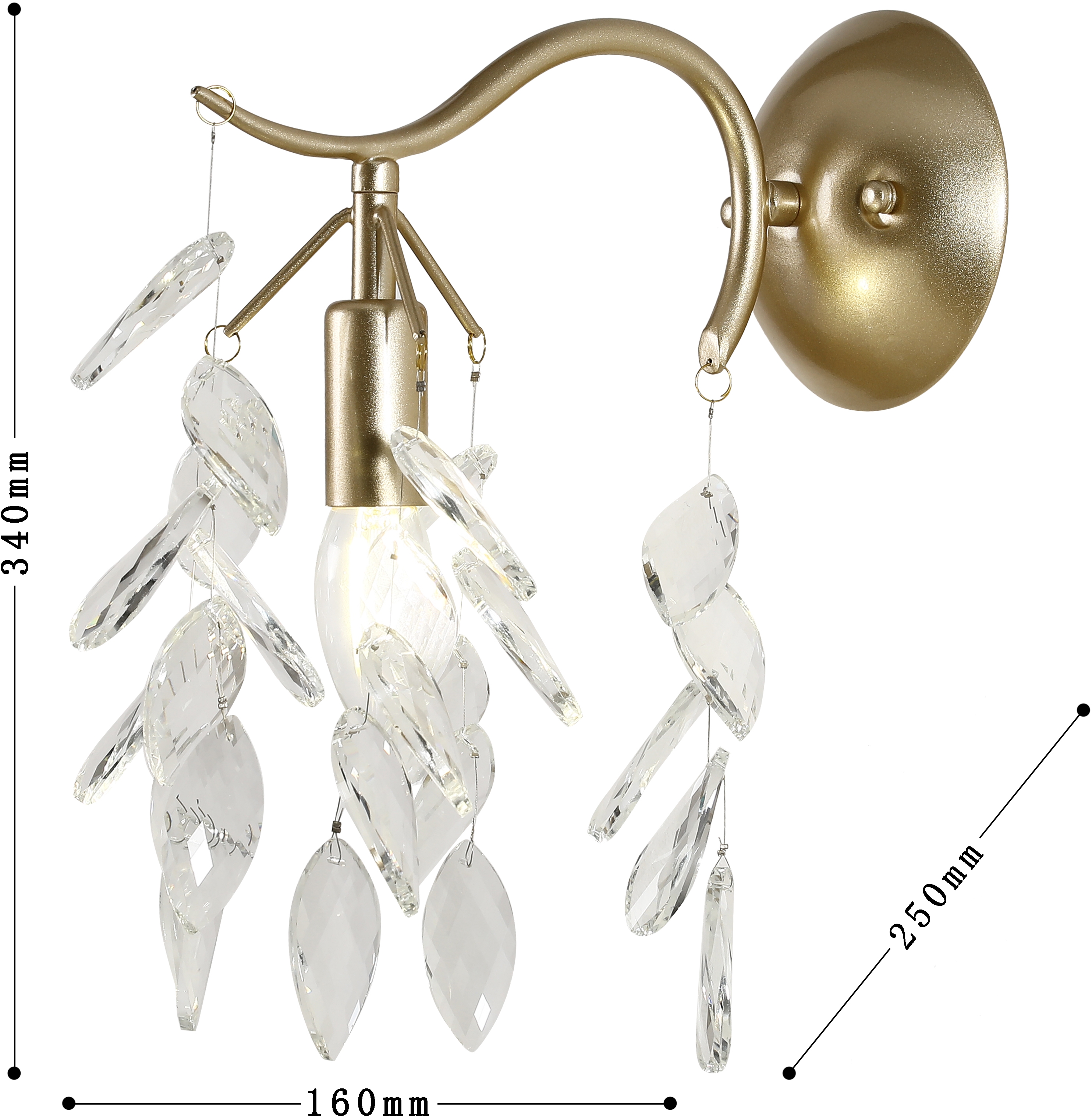Изображение товара Бра хрустальное Favourite Brillo 3003-1W лепестки с подвесками