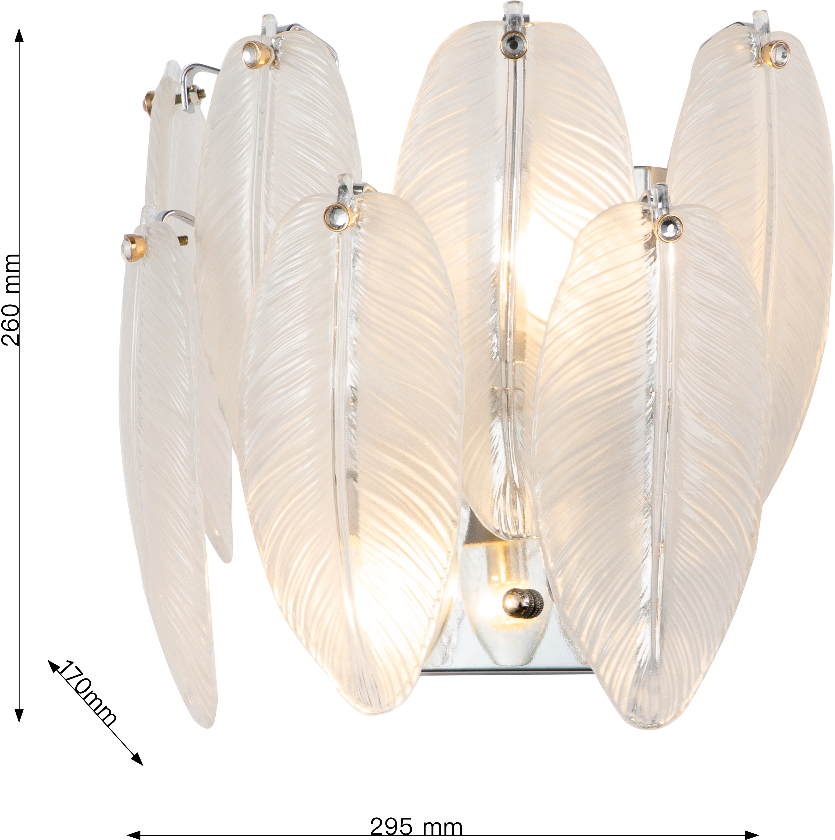 Изображение товара Бра Favourite Beluta 3018-2W с хромовым металлом и стеклянным плафоном