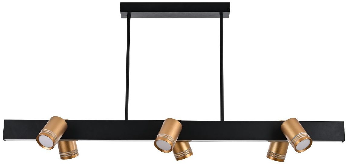 Изображение товара Потолочная люстра Favourite Six 4074-6P с черной арматурой и золотыми плафонами