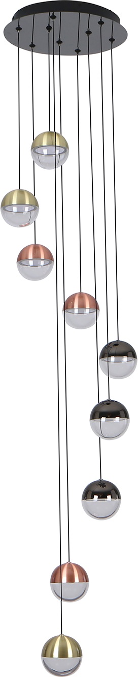 Изображение товара Потолочная LED люстра Favourite Luna 4371-9P в стиле модерн черная с 9 плафонами