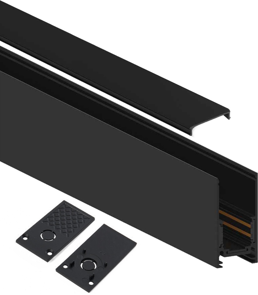 Изображение товара Шинопровод накладной (подвесной) низковольтный накладной Feron 41961 черный, 2м, CABM1000