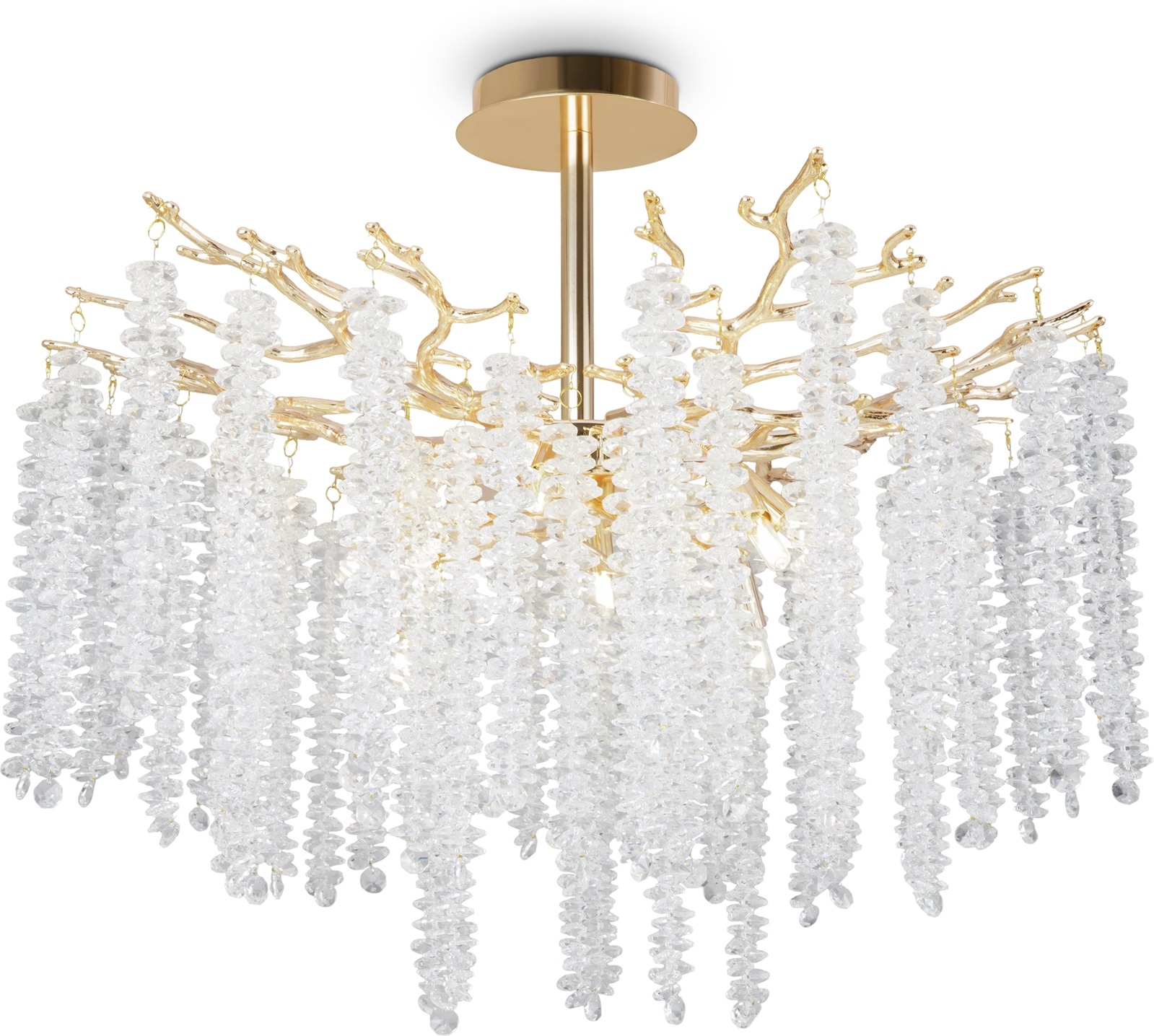 Изображение товара Потолочная люстра хрустальная на штанге Freya Mineral FR1010CL 08G для интерьера арт-деко