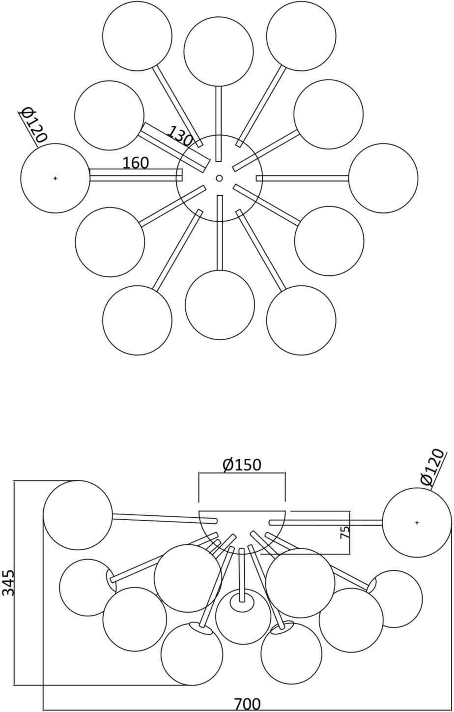 Изображение товара Потолочная люстра молекулы Freya Alexis FR5120CL-12G