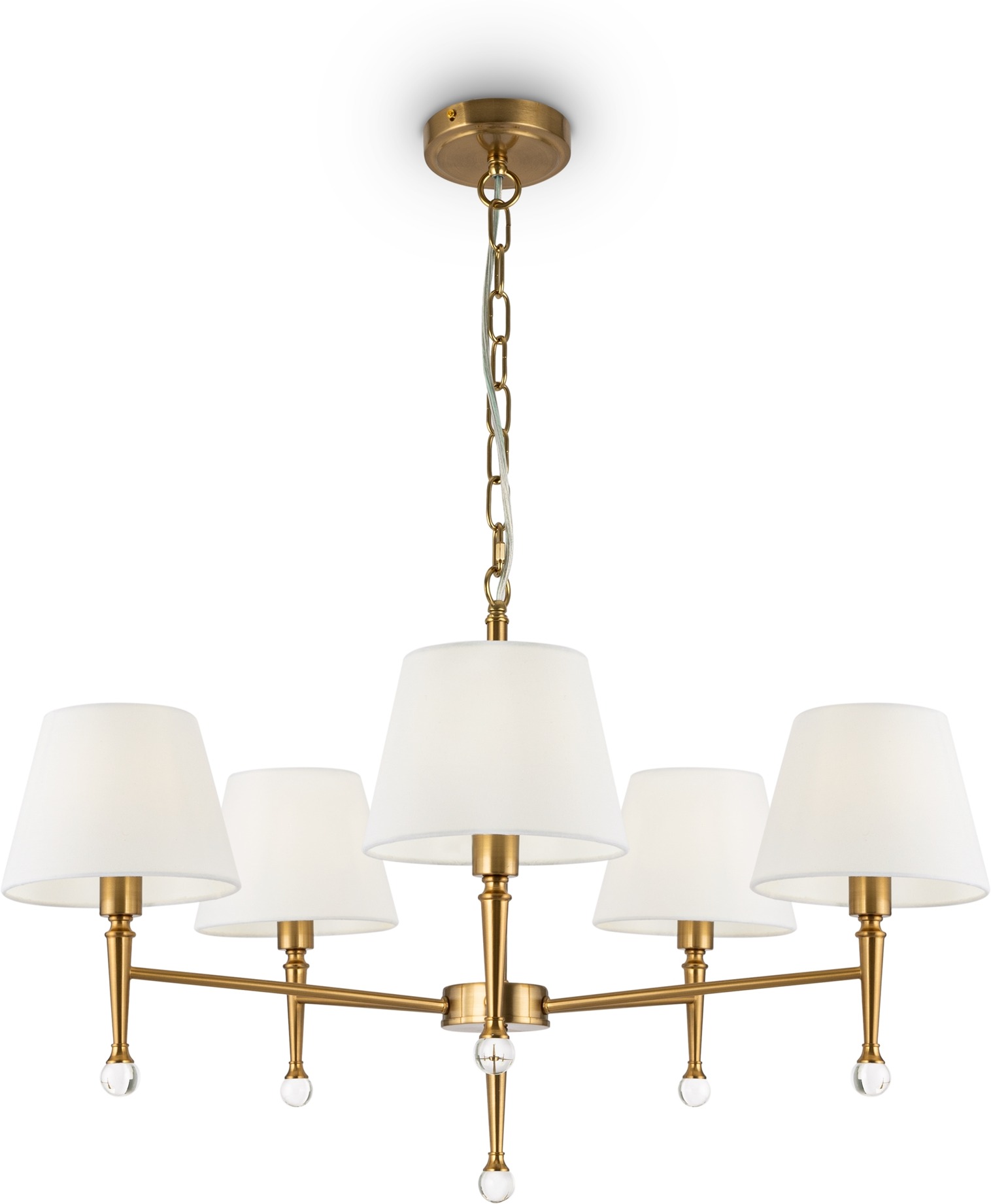 Изображение товара Подвесная люстра Freya Rosemary FR5190PL-05BS2 с 5 тканевыми абажурами в классическом стиле