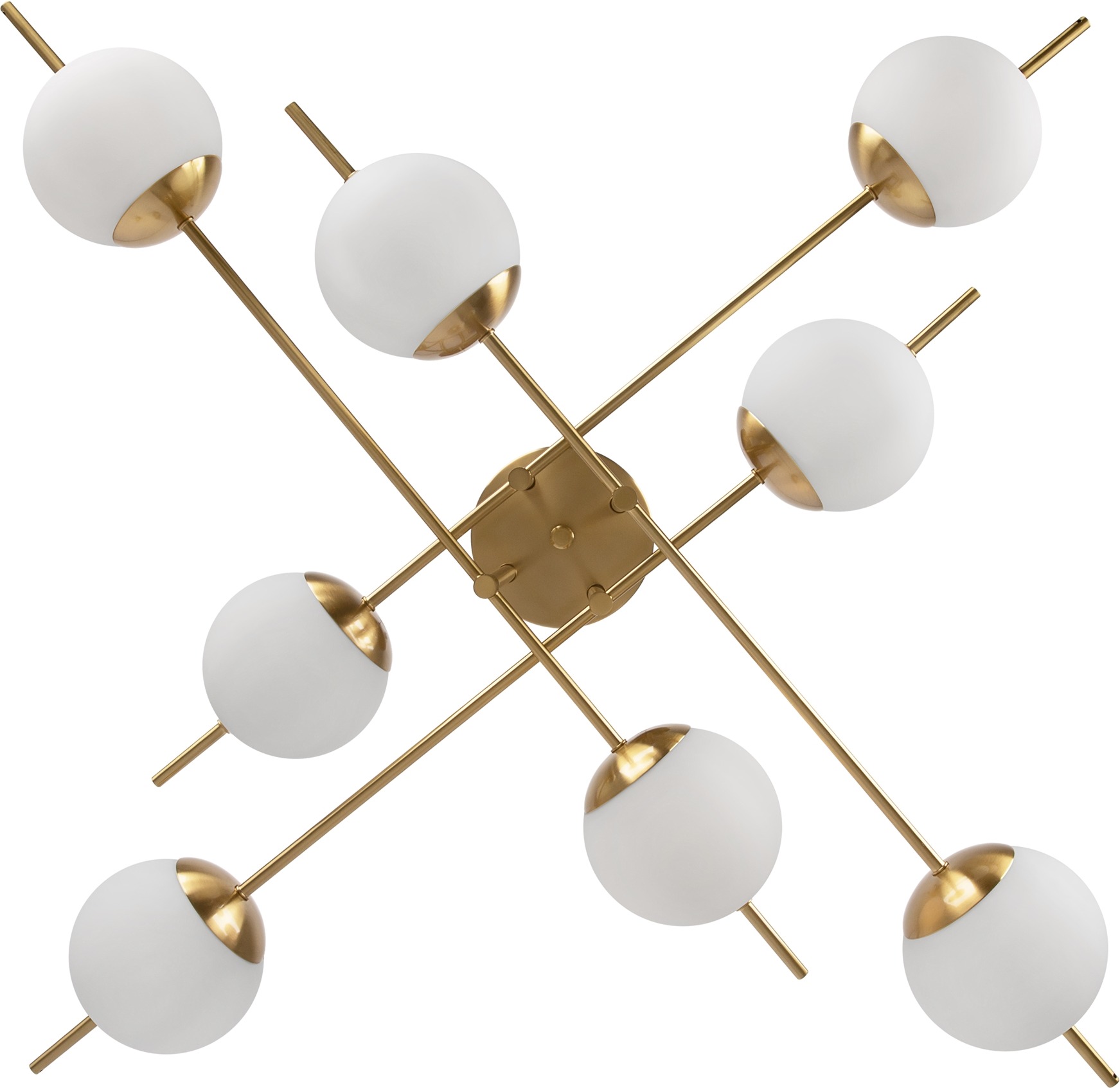 Изображение товара Потолочная люстра Freya Damask FR5205PL-08BS с шариками 8 ламп 60W белый стекло