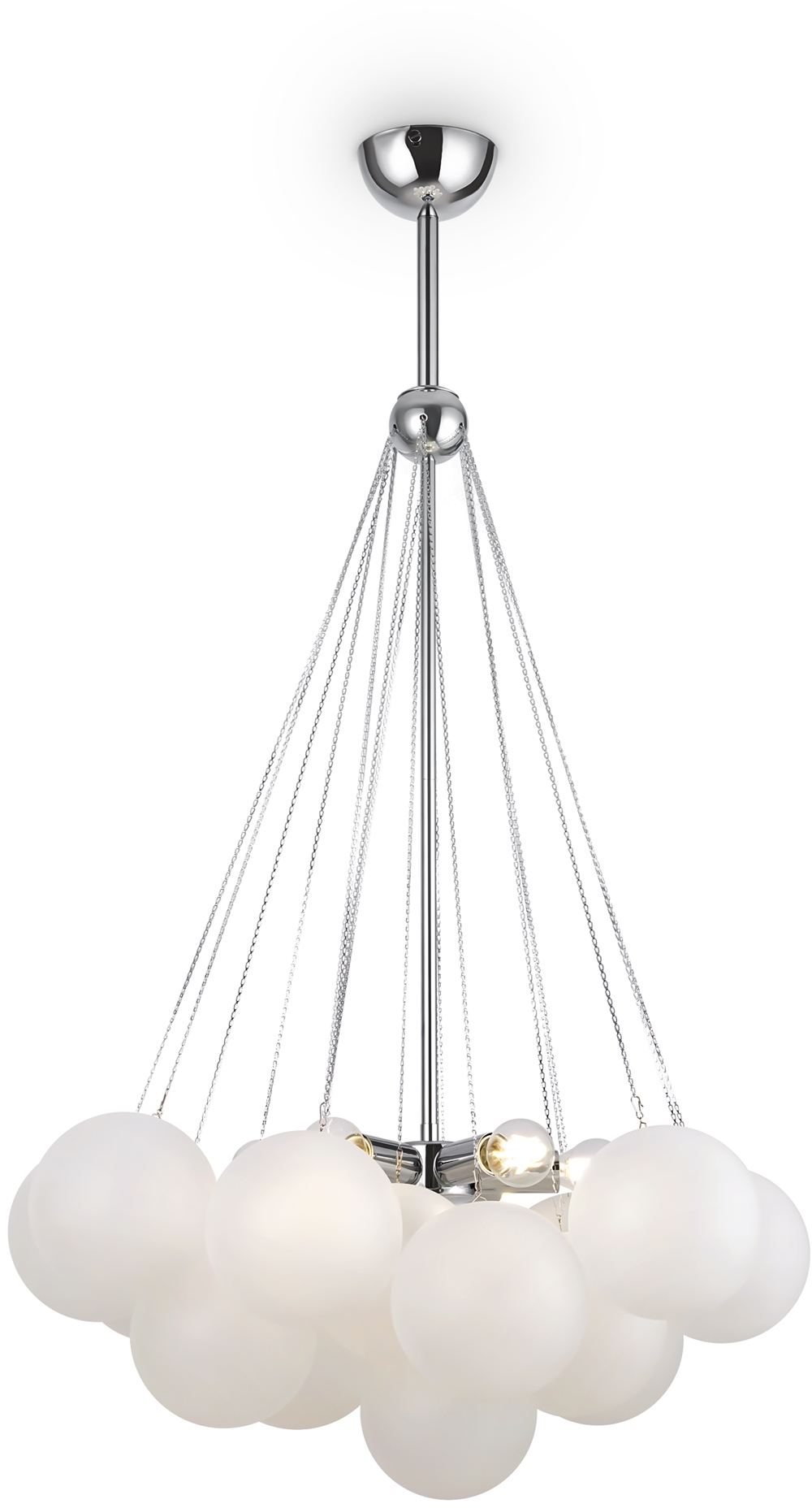 Изображение товара Потолочная люстра на штанге Freya Fiesta FR5231PL-06CH с белыми шариками модерн