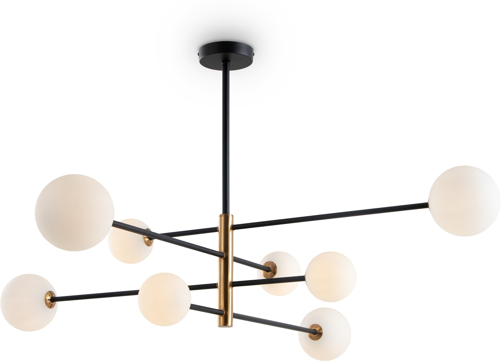 Изображение товара Потолочная люстра на штанге Freya Sphirity FR5376CL-08B с 8 плафонами в стиле модерн