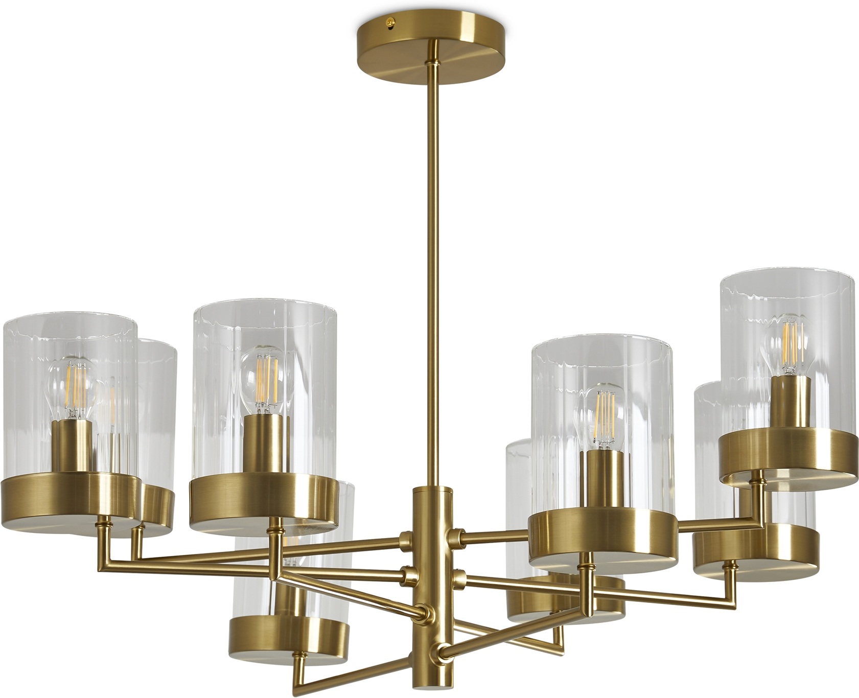 Изображение товара Потолочная люстра на штанге Freya Clip FR5426PL-08BS в стиле модерн, 8 ламп, прозрачное стекло