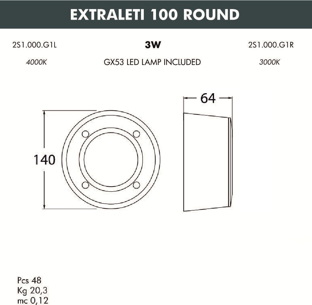 Изображение товара Подсветка ступеней лестницы Fumagalli Extraleti 100 Round 2S1.000.000.LYG1L