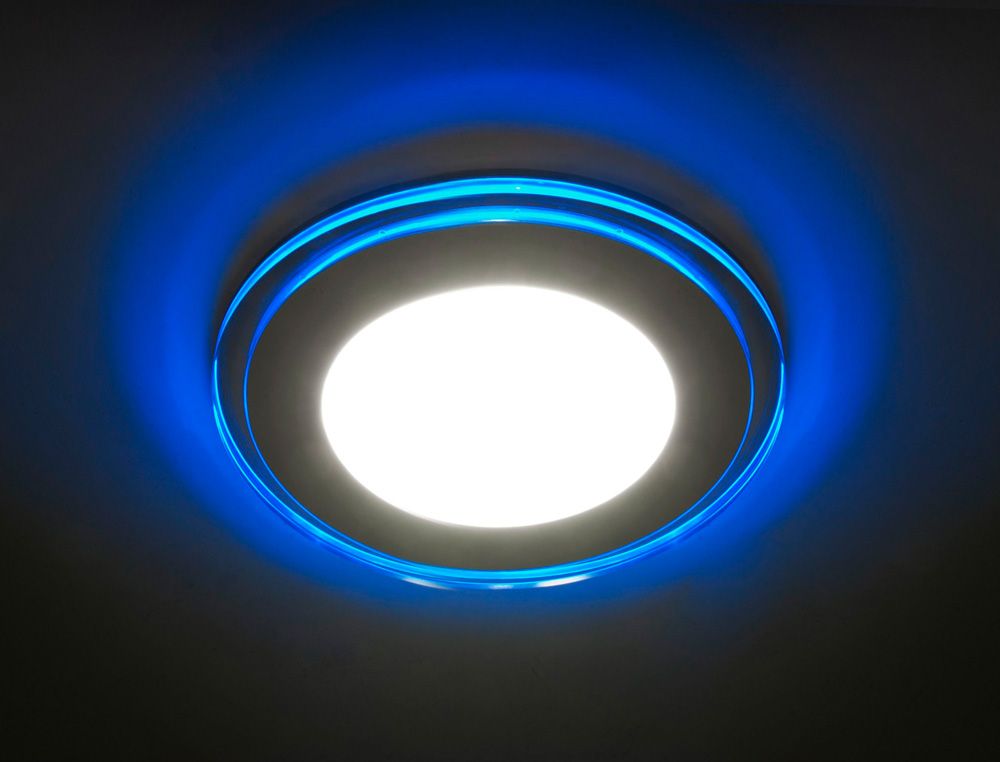 Led 6w. Светодиодный светильник Feron al2660 16w. Feron светильник 8w, 640lm, ,белый 4000к и синий al2660 (круглый). Светильники Ферон с синей подсветкой. Светильник встраиваемый led 16w 4000k круг с синей подсветкой 188mm Universal.