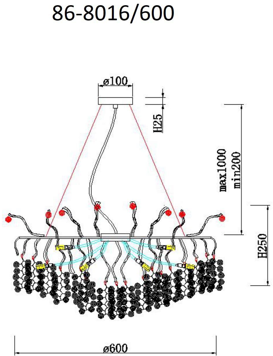 Изображение товара Подвесная люстра Garda Decor 86-8016/600