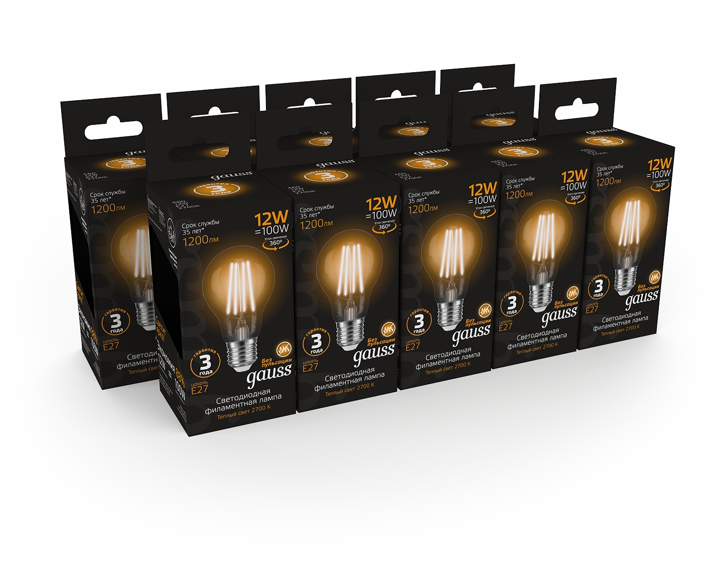 Изображение товара Светодиодная лампочка Gauss 102902112 E27 12W теплый белый