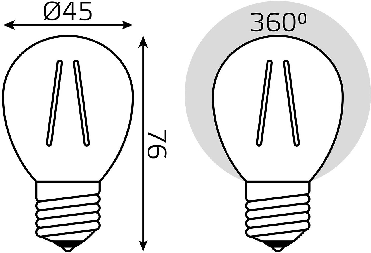 Изображение товара Светодиодная шарообразная лампочка Gauss 8W E27 2700K 510lm IP20