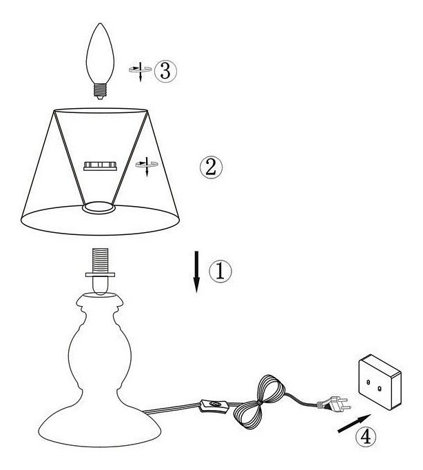 Изображение товара Настольная лампа с выключателем Globo Metalic 21692