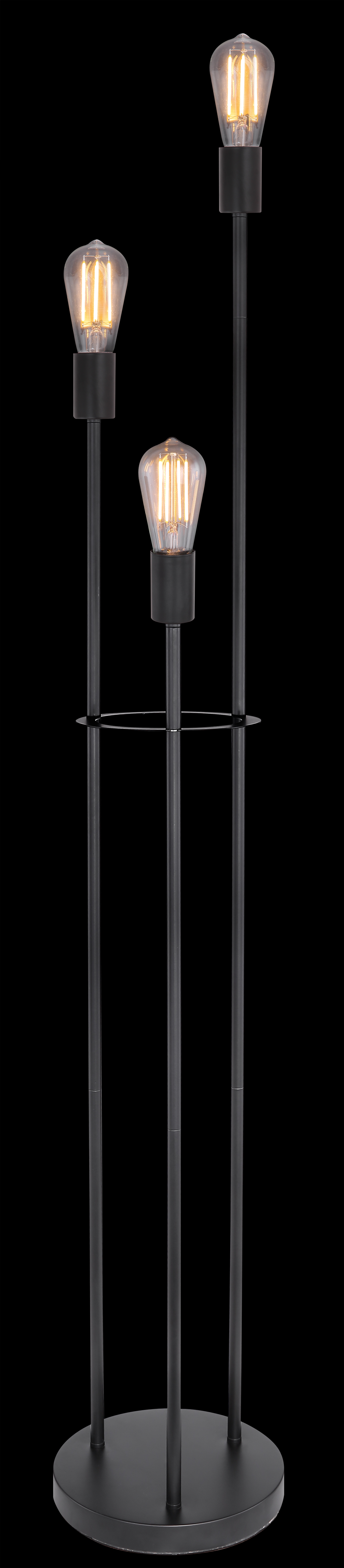 Изображение товара Торшер Globo Martha 54008-3S с ножным выключателем и диммером черный металл