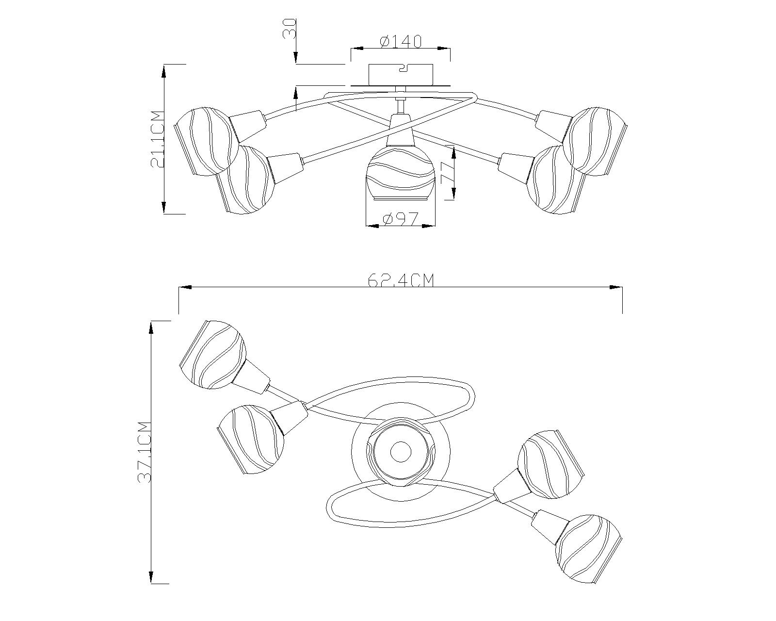 Изображение товара Потолочная люстра с узором в полоску Globo Elliott 54341-5