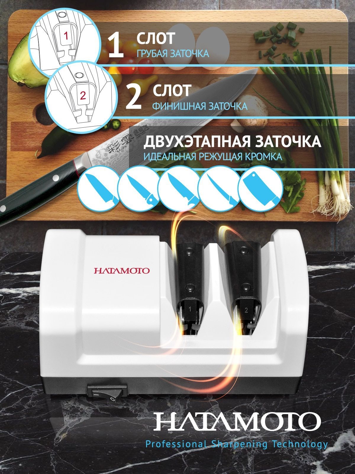 Точилка для ножей Hatamoto Home EDS-H198 купить выгодно в интернет ...