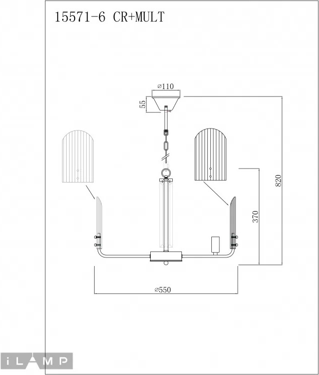 Изображение товара Подвесная люстра iLamp Dolce 15571-6 CR+MULT