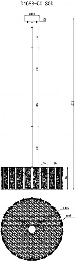 Изображение товара Потолочная люстра на штанге iLamp Panorama D4688-50 SGD